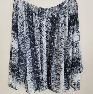 Animal Print Blouse Petite L